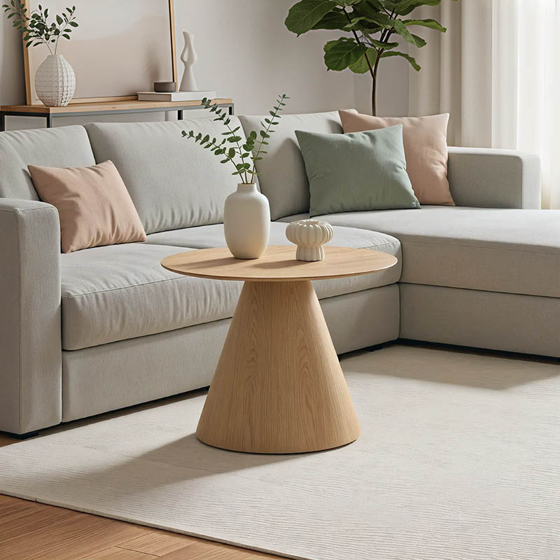 Τραπέζι σαλονιού Donda mdf-μέταλλο σε sonoma απόχρωση Φ60x46εκ