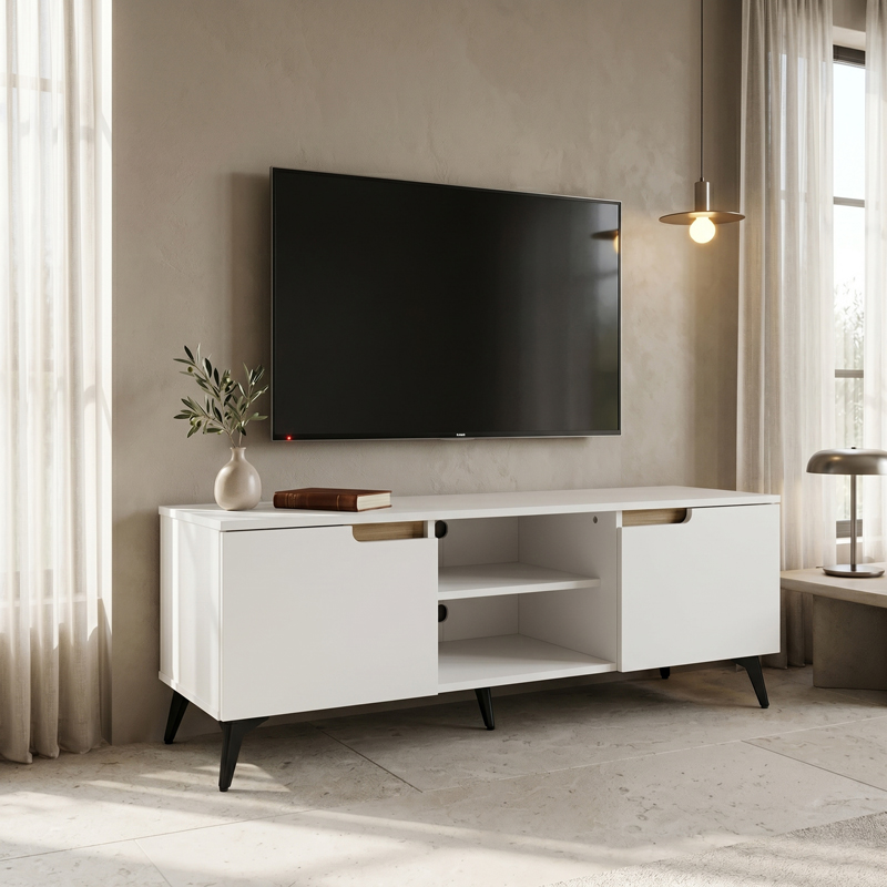 Έπιπλο τηλεόρασης Kemvio sonoma-λευκό 120x38x44εκ