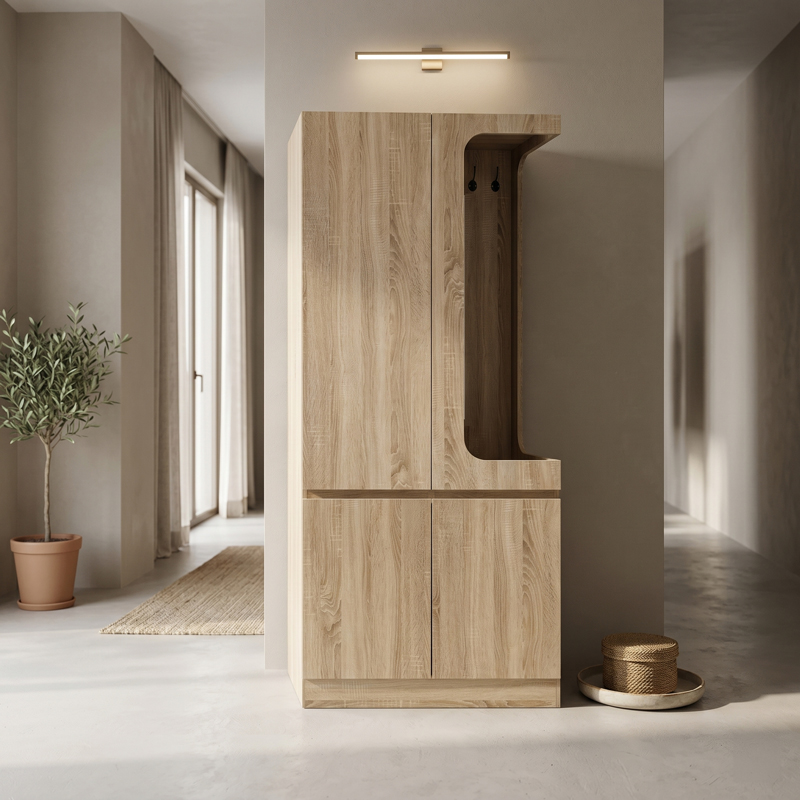 Έπιπλο εισόδου Feby sonoma 80x50.5x190εκ