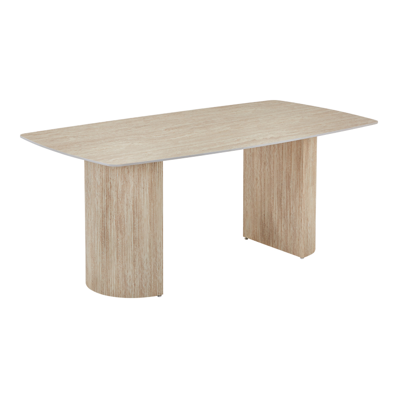 Τραπέζι Loosir mdf-sandstone σε όψη τραβερτίνας 180x90x74εκ
