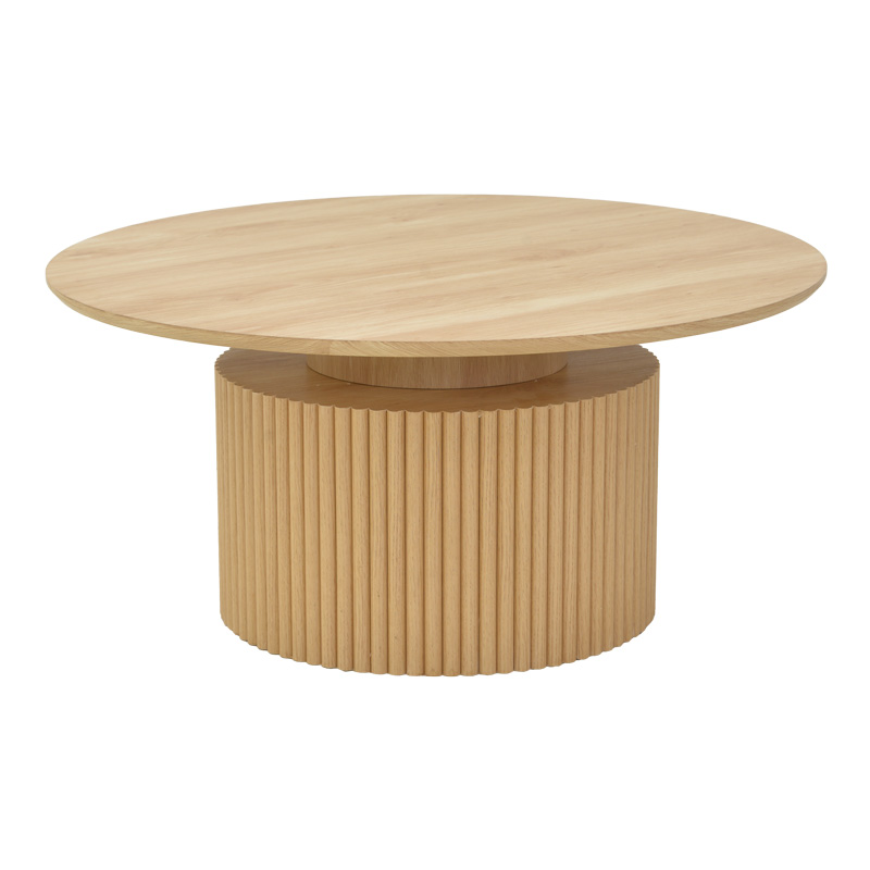 Τραπέζι σαλονιού Opols mdf σε φυσική απόχρωση Φ90x42εκ