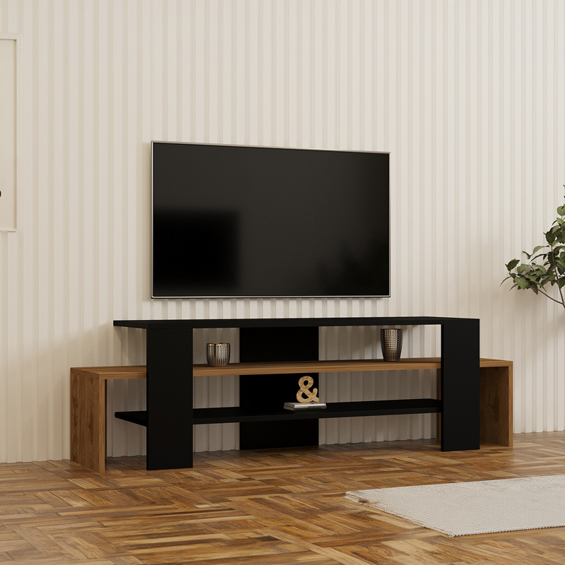 Έπιπλο τηλεόρασης Lenour sonoma με μαύρο 150x35x45εκ