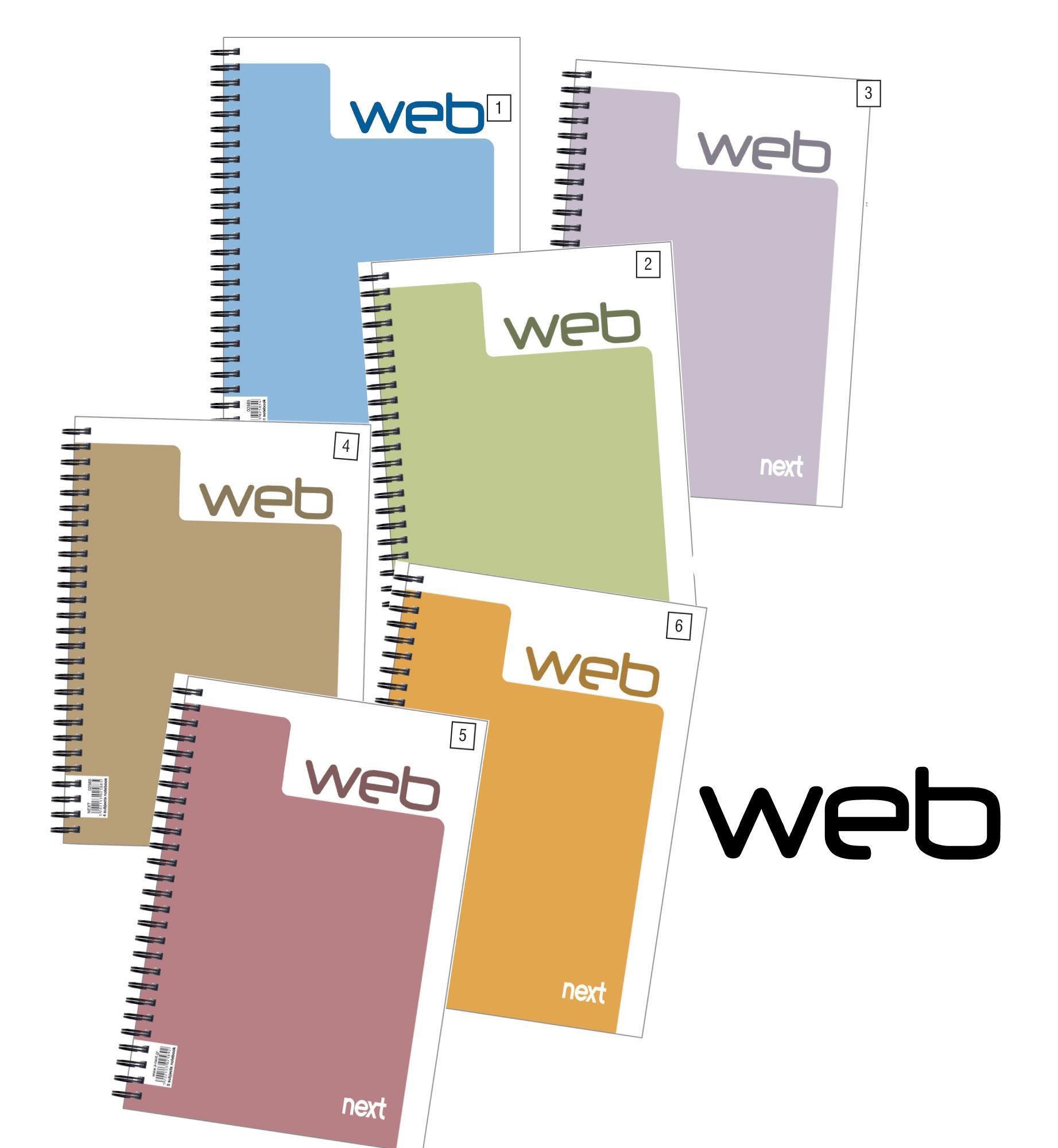 Next web τετράδιο σπιράλ 17x25εκ. 3θεμ. - 6 ΤΕΜ