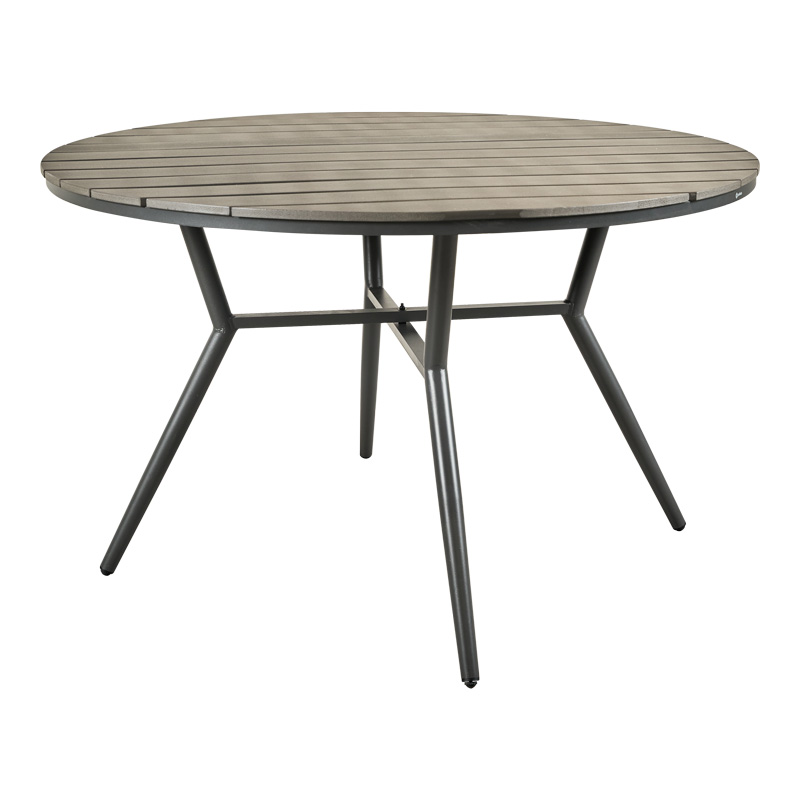 Τραπέζι Appa αλουμίνιο και plywood σε ανθρακί απόχρωση Φ120x74εκ