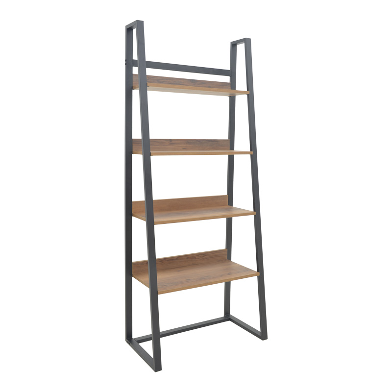 Βιβλιοθήκη Ryder καρυδί-μαύρο 75x36x185εκ