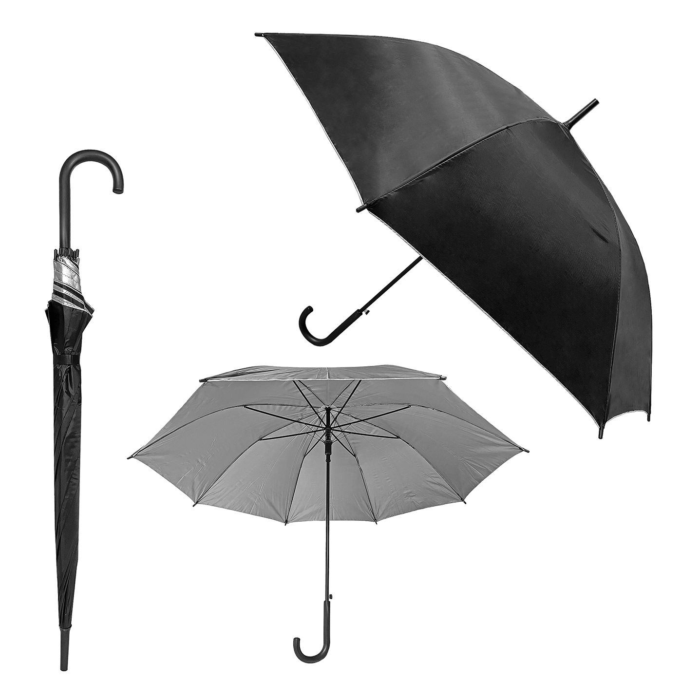 Ομπρέλα Μαύρη Μπαστούνι ø98cm 4teen4ty 401330 20-1310
