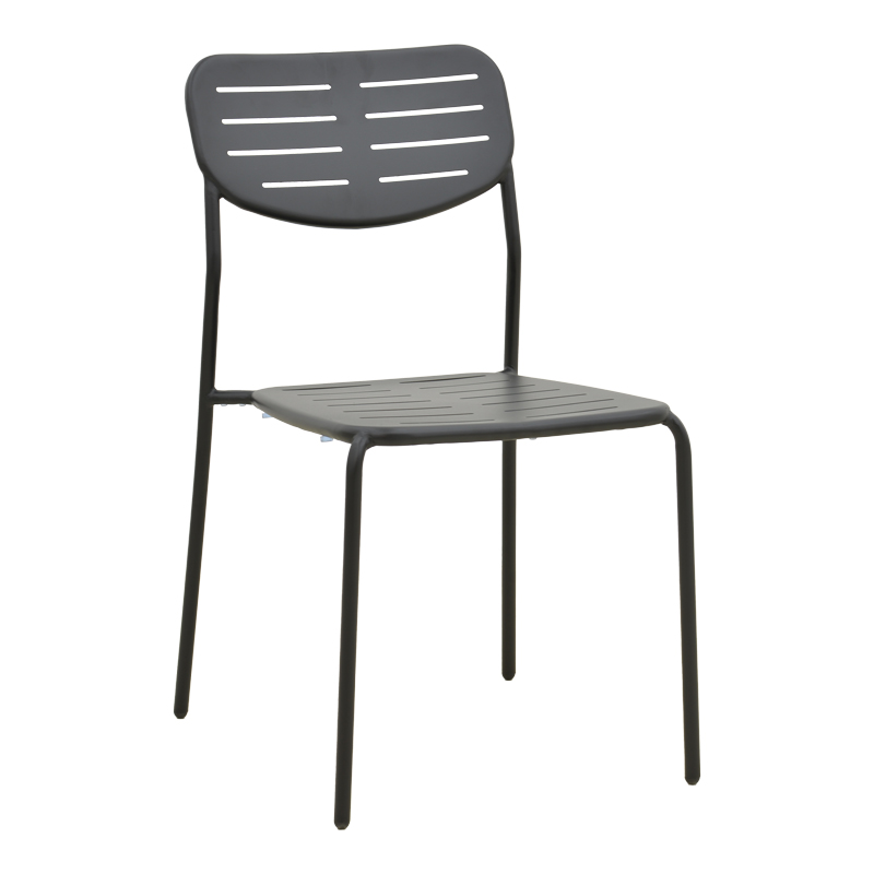 Καρέκλα Deraby στοιβαζόμενη μαύρο μέταλλο 52.5x45.5x83εκ