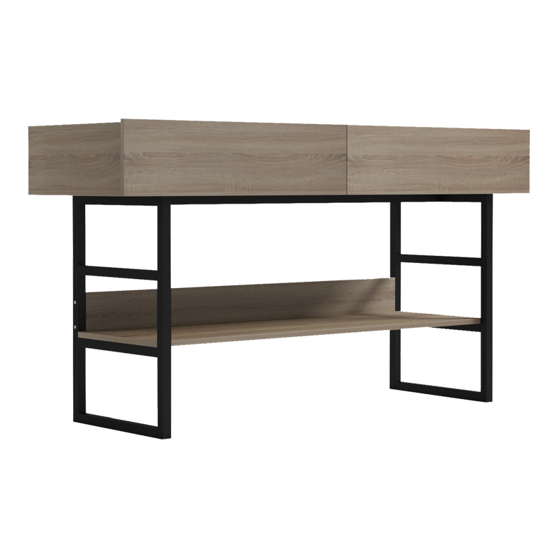 Κονσόλα Vien σε sonoma-μαύρη απόχρωση 139x43x75.5εκ