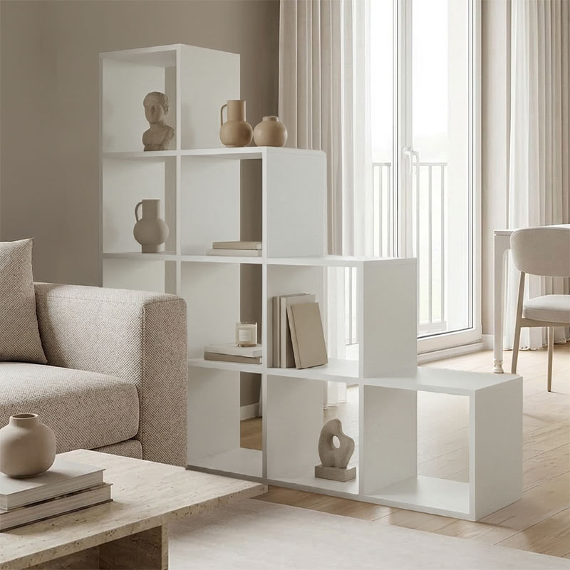 Βιβλιοθήκη Scala λευκό 129.5x29x129.5εκ