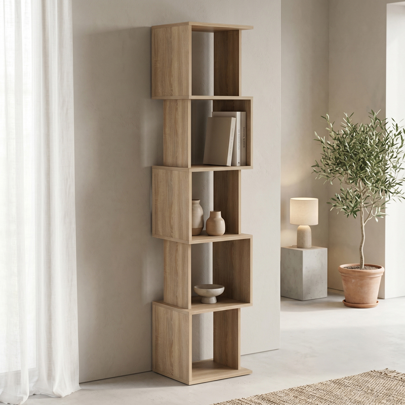 Βιβλιοθήκη Cubik sonoma 35x30x161εκ