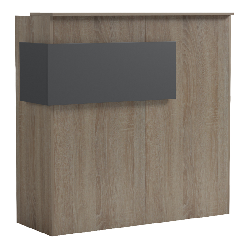 Γραφείο reception Optima με led sonoma-ανθρακί 110x40x110εκ