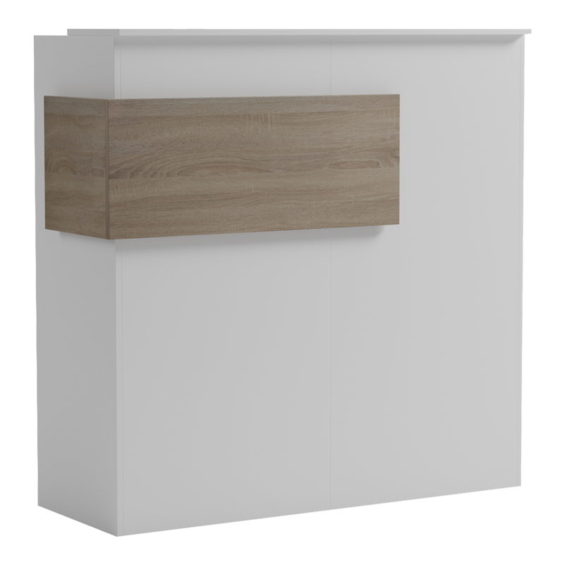 Γραφείο reception Optima με led λευκό-sonoma 110x40x110εκ