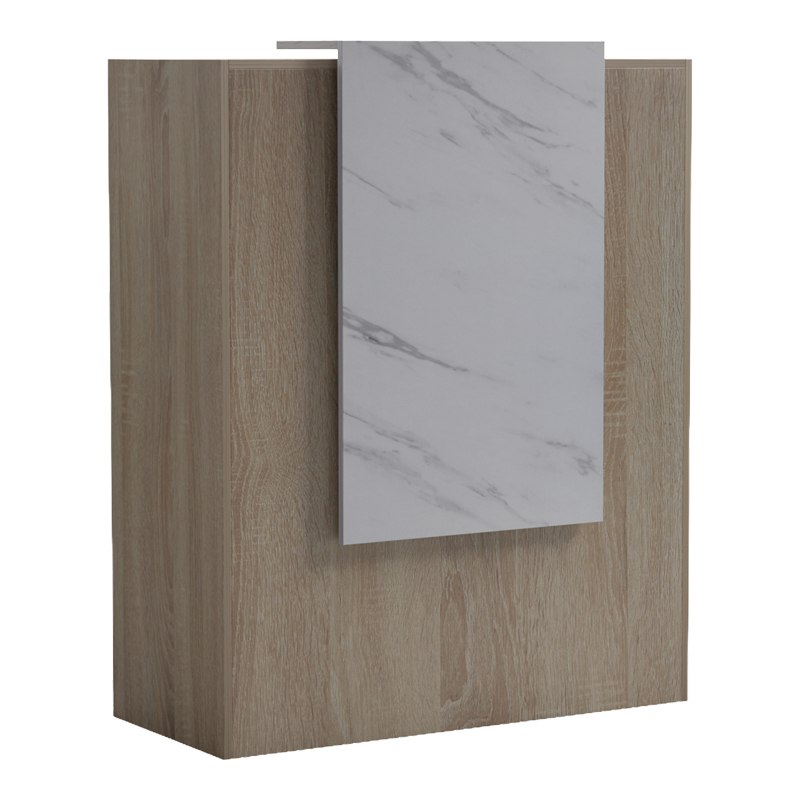 Γραφείο reception Zowel με led sonoma-λευκή όψη μαρμάρου 90x40x110εκ