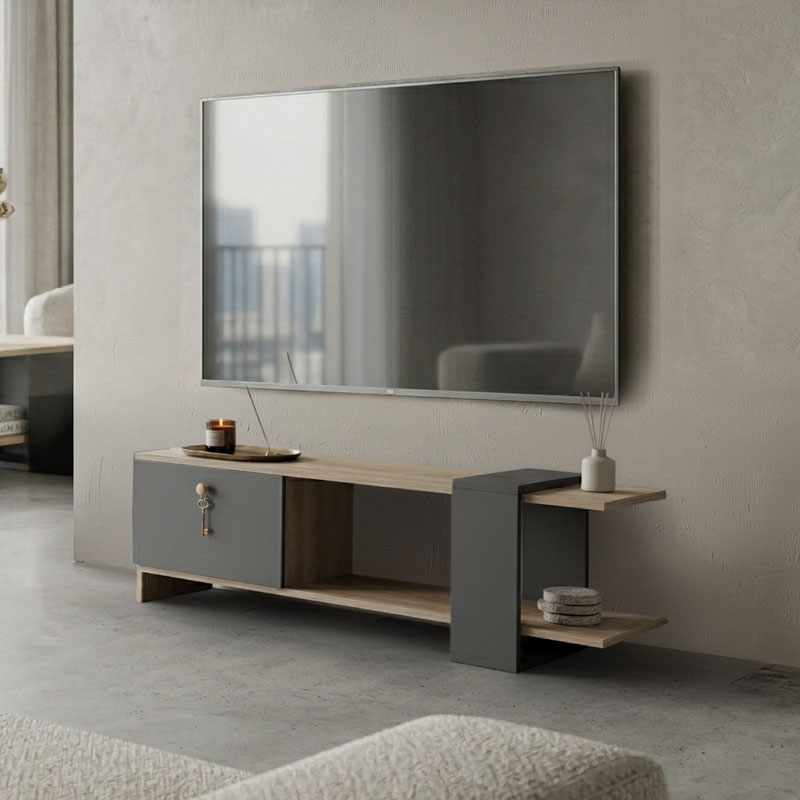 Έπιπλο τηλεόρασης Standi σε sonoma-ανθρακί 120x25x36.8εκ