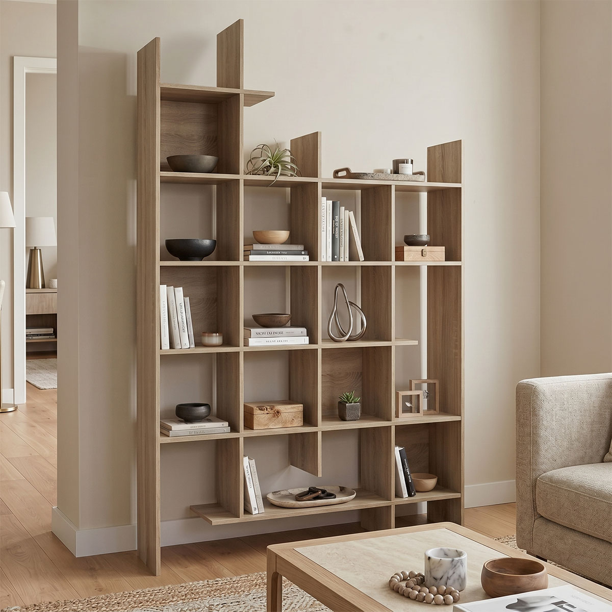 Βιβλιοθήκη Manco sonoma 122x25.5x188εκ