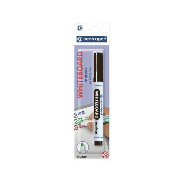 Centropen μαρκαδόρος λευκού πίνακα μαύρος 2,5mm σε blister - 20 ΤΕΜ