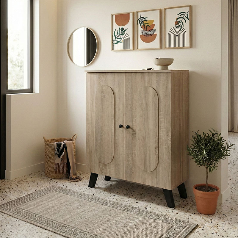 Παπουτσοθήκη-ντουλάπι Cathi sonoma 80x34x95εκ