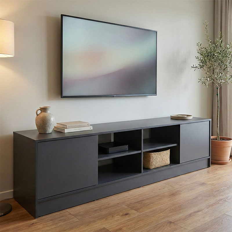 Έπιπλο τηλεόρασης Tivia ανθρακί 180x35x41.5εκ