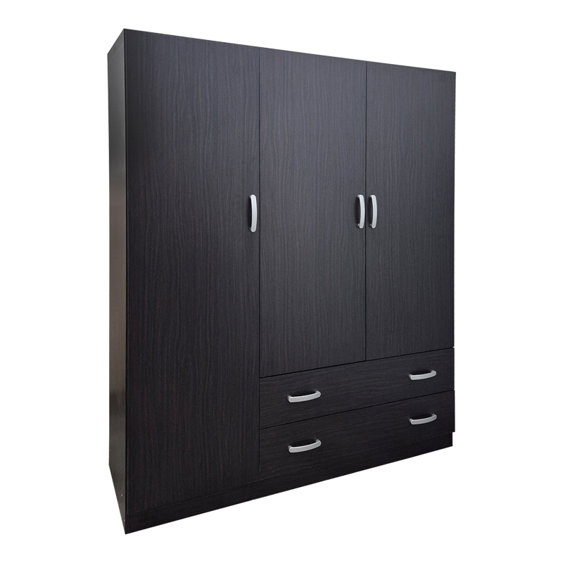 Ντουλάπα τρίφυλλη με 2 συρτάρια Alvia wenge150x51x180εκ