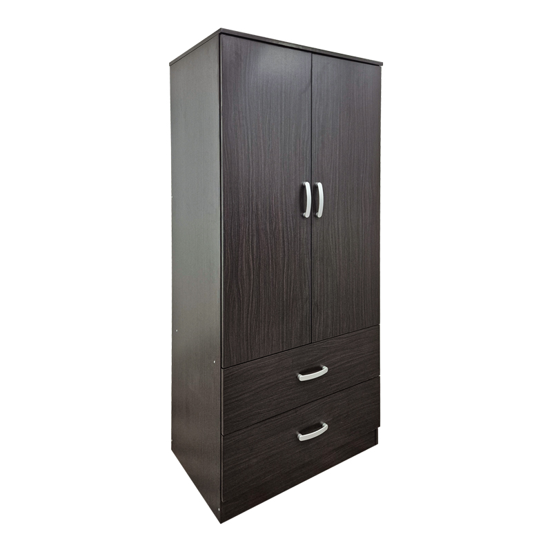 Ντουλάπα δίφυλλη με 2 συρτάρια Alvia wenge 80x51.5x180εκ