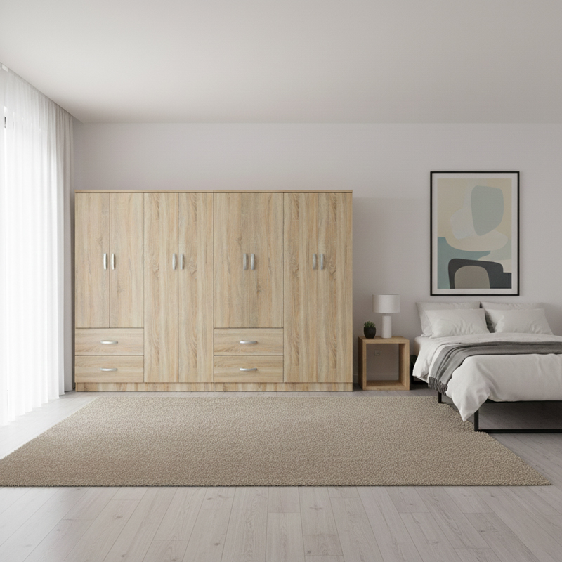 Ντουλάπα οχτάφυλλη Athos sonoma 241x42x181εκ