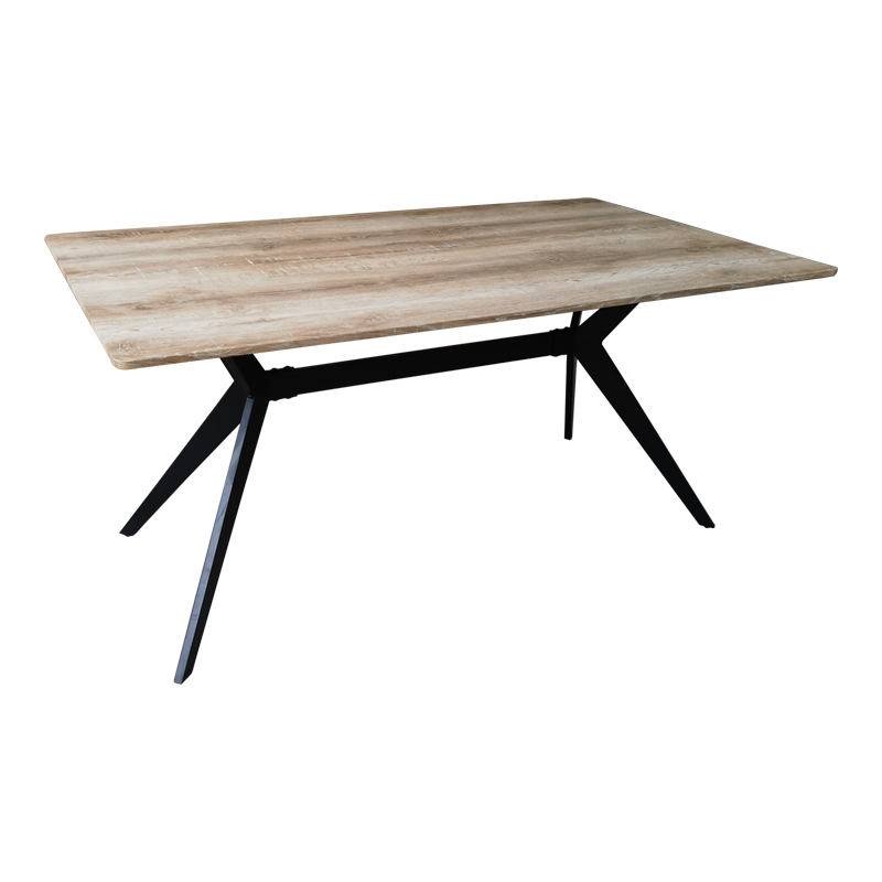 Τραπέζι Ezali sonoma mdf με μαύρα μεταλλικά πόδια 160x90x75εκ