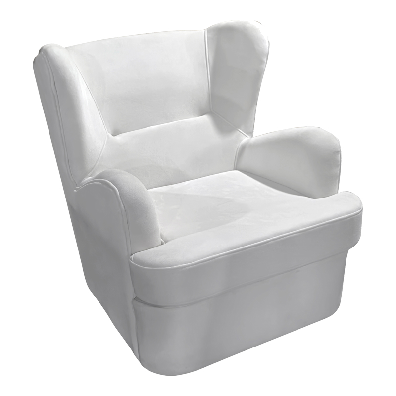 Πολυθρόνα Regalo βελούδο σε λευκή απόχρωση 75x88x85εκ