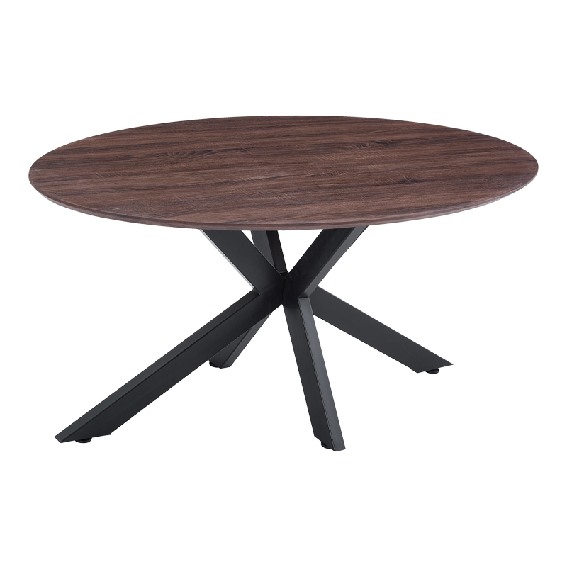 Τραπέζι Makrey καρυδί mdf- μαύρα μεταλλικά πόδια 160x90x75εκ