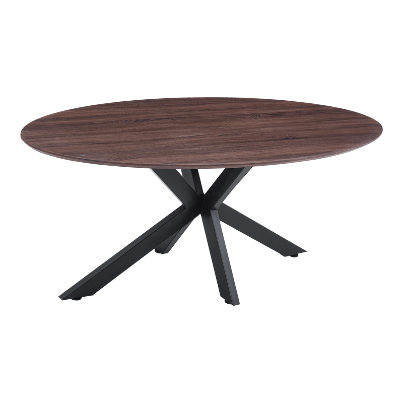Τραπέζι Makrey καρυδί mdf- μαύρα μεταλλικά πόδια 180x90x75εκ