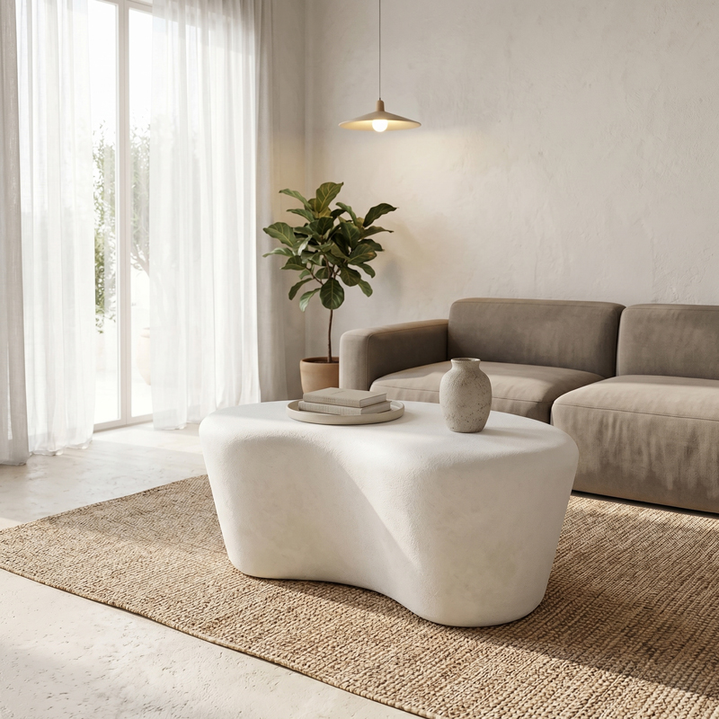 Τραπέζι σαλονιού Fedris mdf λευκό 80x70x34εκ