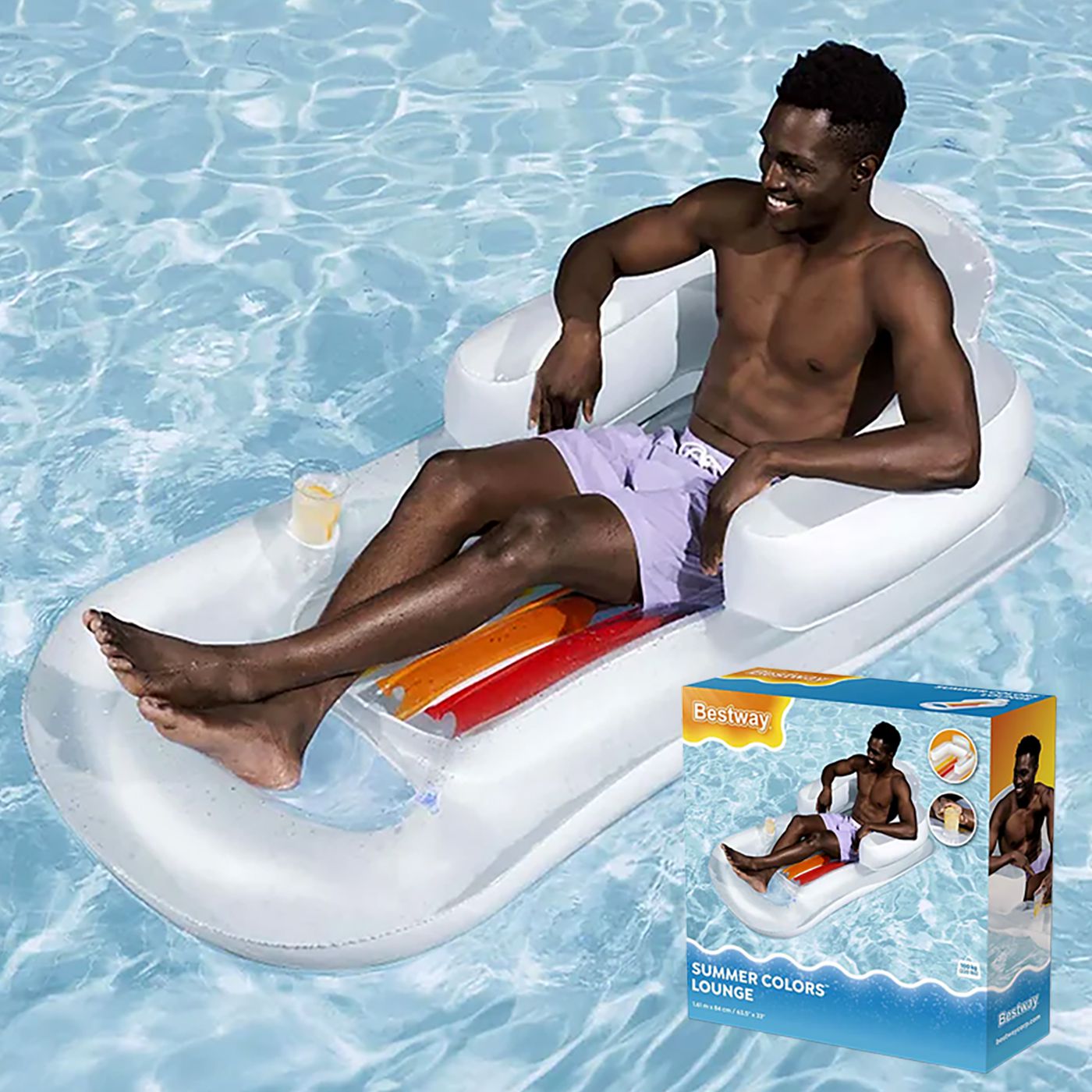 Στρώμα Θαλάσσης Πολυθρόνα Bestway 161x84cm Bestway 43028 Άσπρο 42-2169-WHT