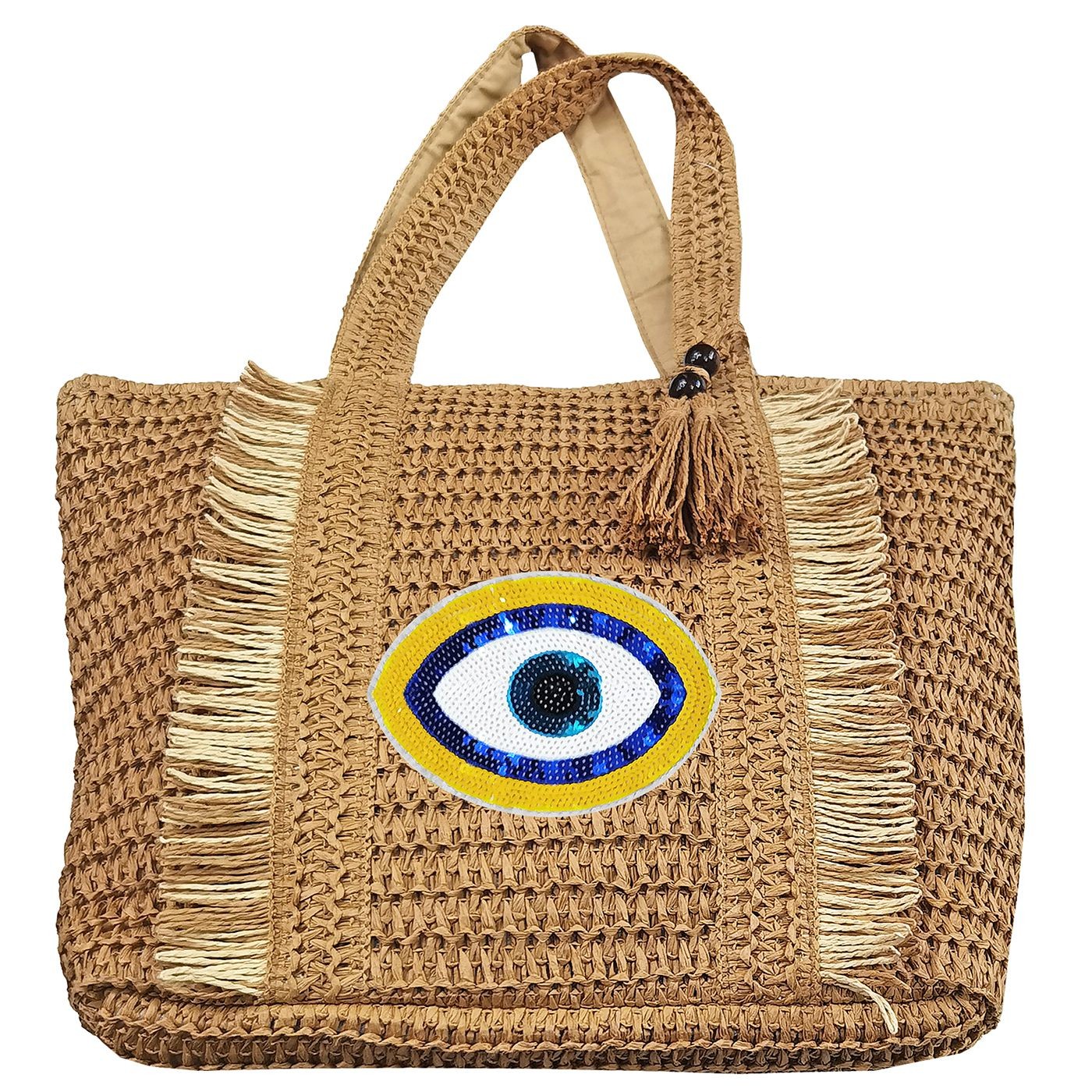Τσάντα Ψαθόχαρτο με Μάτι 48x36x15cm SummerTiempo 623130 42-3110