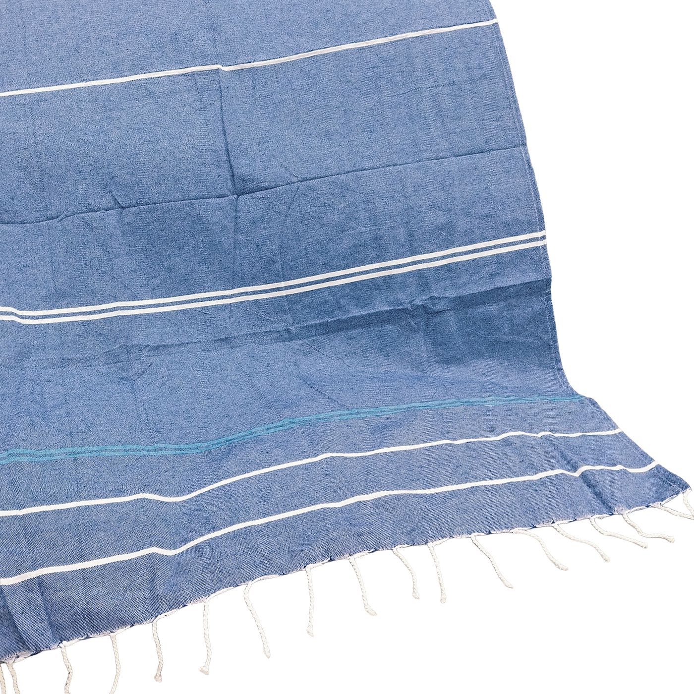 Πετσέτα Θαλάσσης Pestemal Λεπτές Ρίγες ~280g 90x180cm SummerTiempo 623389 Μπλε σκ. 42-3369-DBL