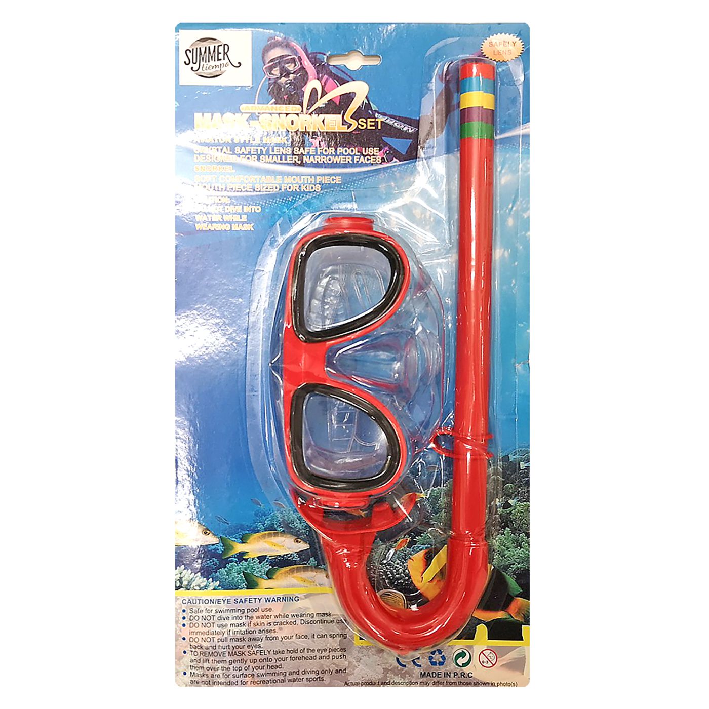Μάσκα Αναπνευστήρας σετ Παιδικό Blister SummerTiempo 62532 42-512
