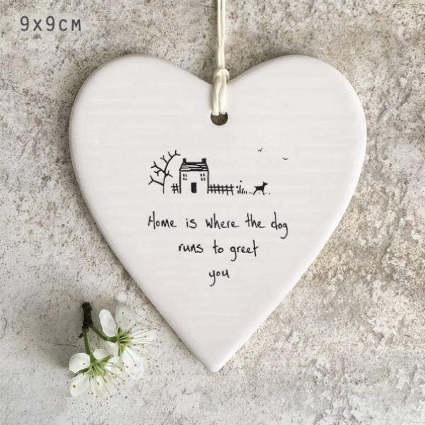 Πορσελάνινη Καρδιά 10εκ.- Home dog greets you