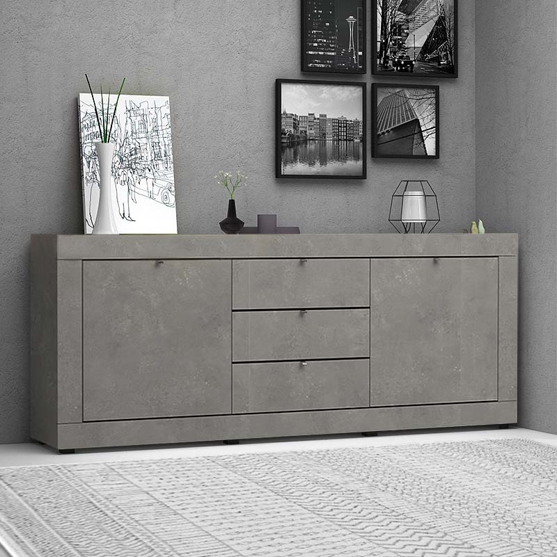 Μπουφές Ocean χρώμα γκρι σκυροδέματος 210x45x86εκ.
