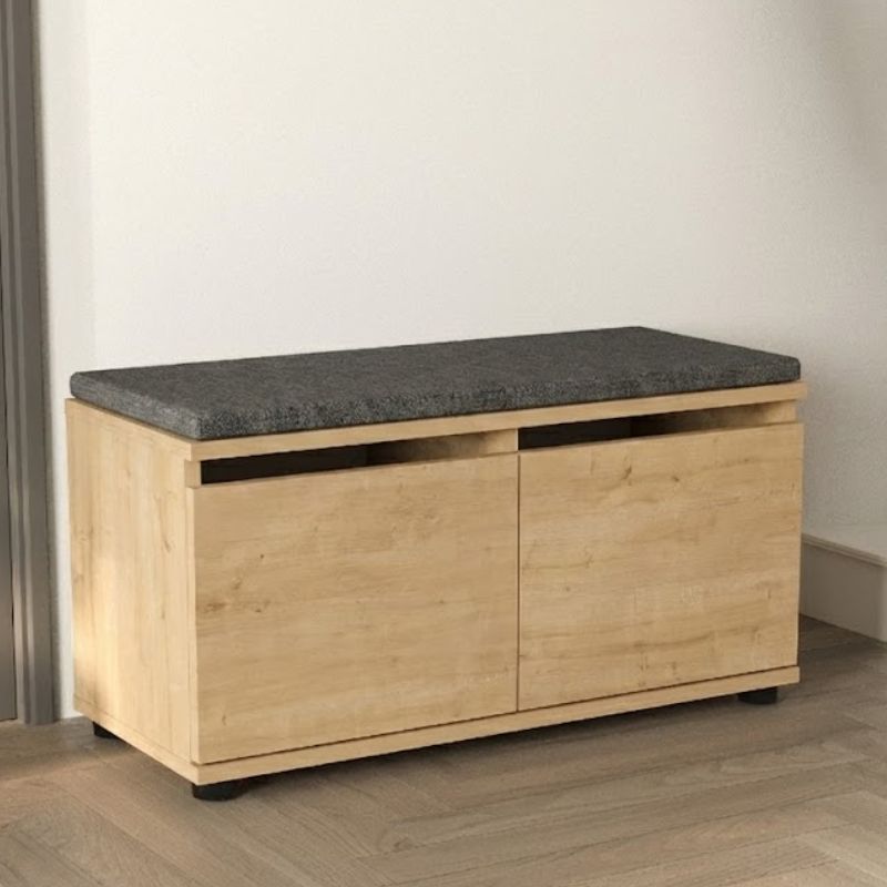 Παπουτσοθήκη Twain 8 ζευγών χρώμα sapphire oak 80x35x42εκ.