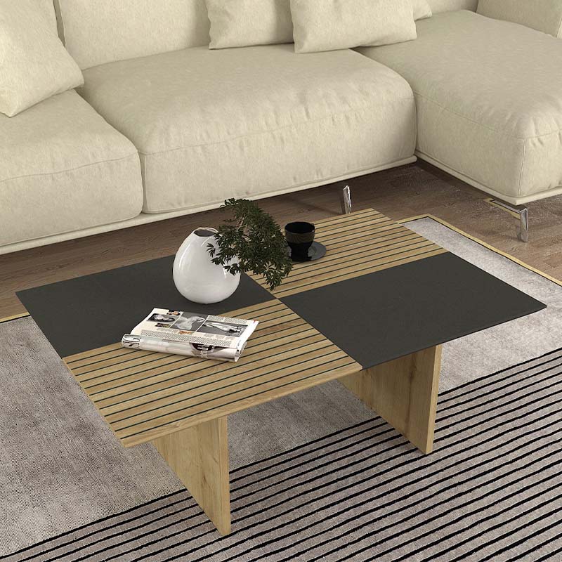 Τραπεζάκι σαλονιού Venita χρώμα sapphire oak - ανθρακί 90x60x33,8εκ.