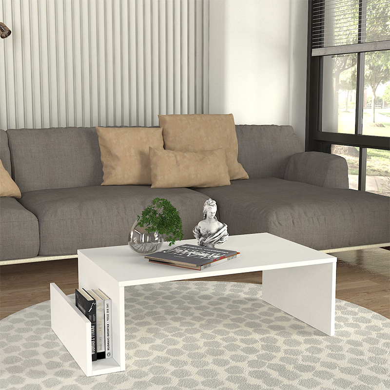Τραπεζάκι σαλονιού Regnar χρώμα λευκό 100,6x55x31,8εκ.