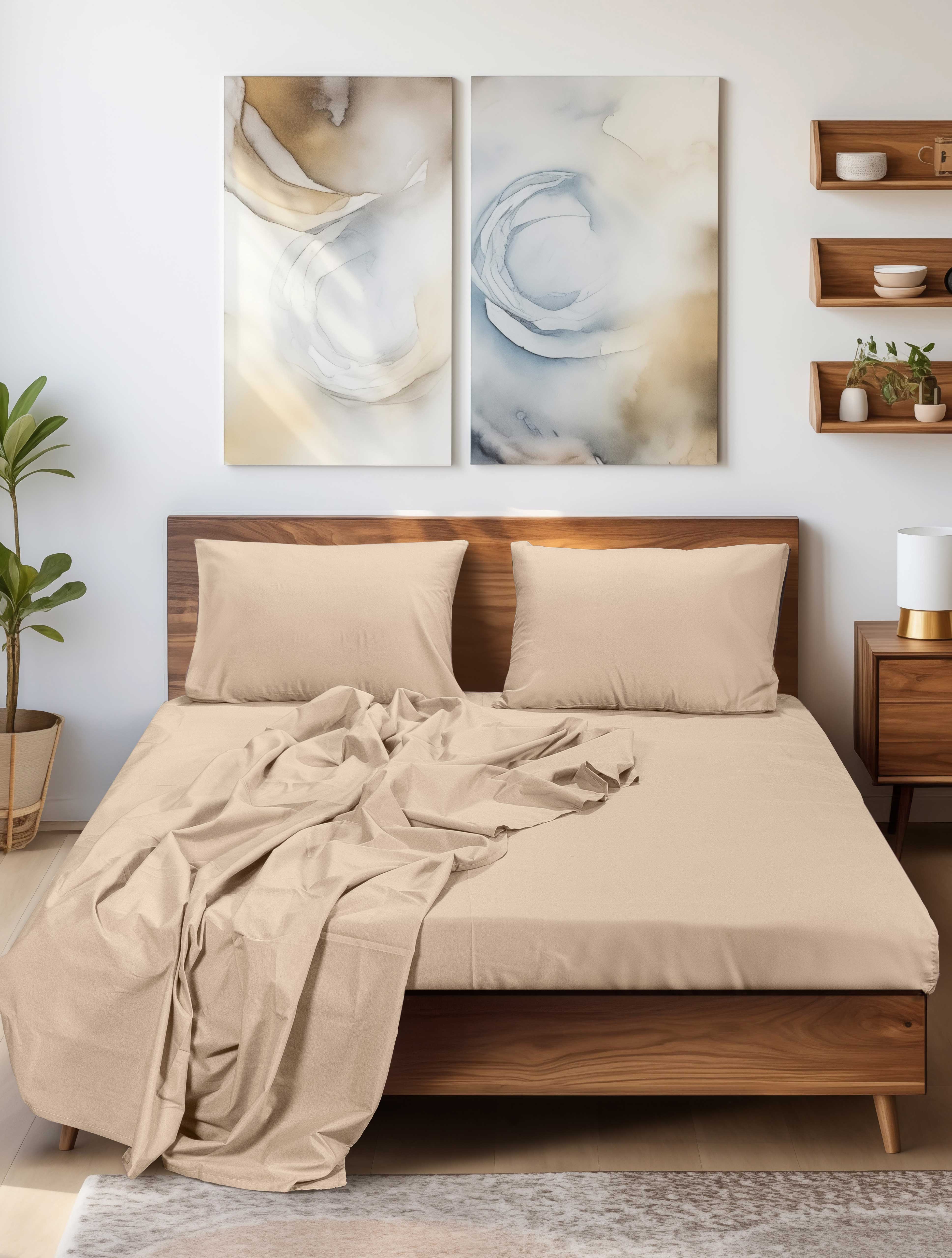 Σεντόνι SLEEK BEIGE Μπεζ Σεντόνι υπέρδιπλο: 240 x 260 ε