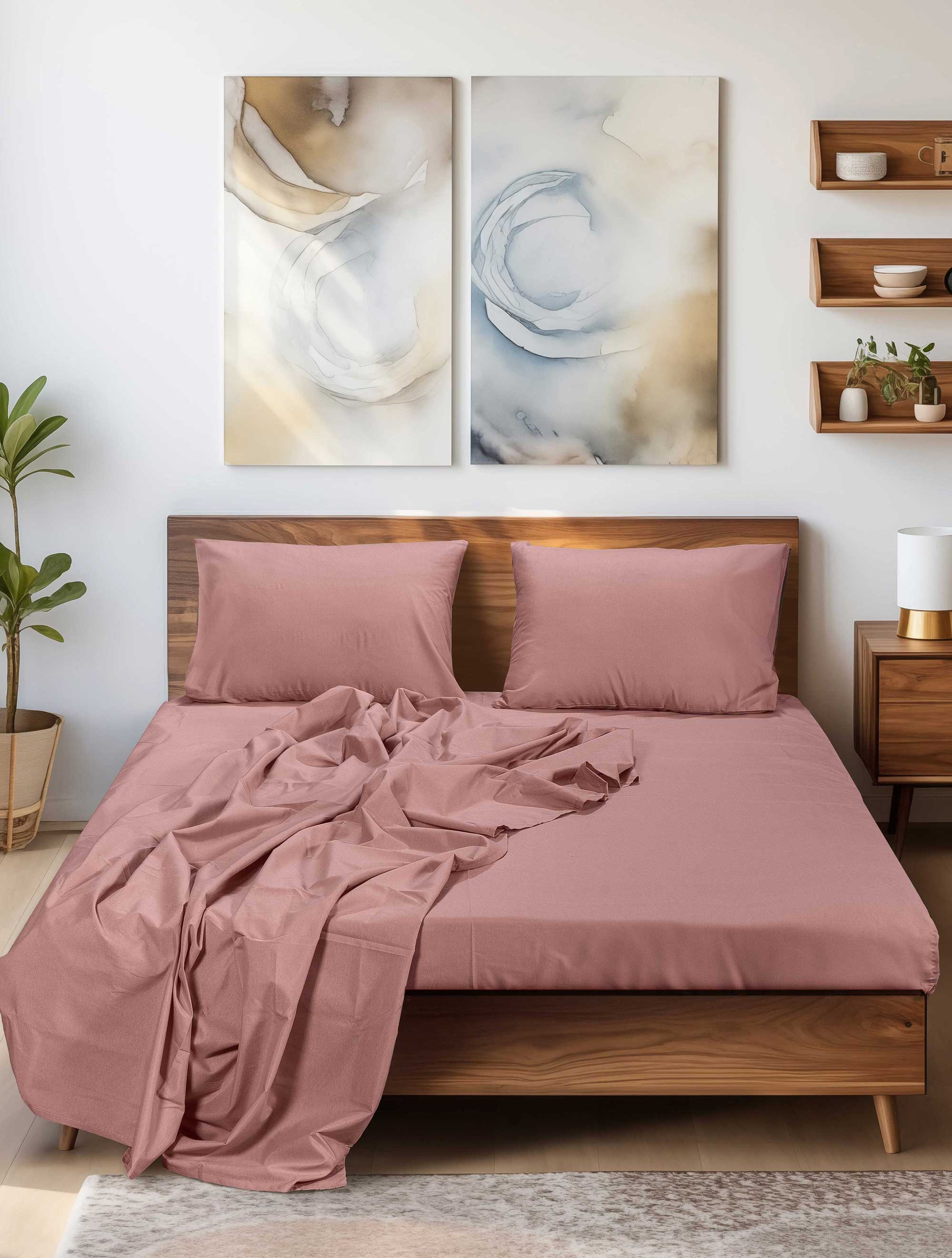 Σεντόνι SLEEK PINK Ροζ Σεντόνι υπέρδιπλο: 240 x 260 εκ.