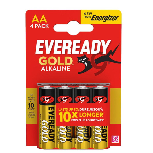 Energizer eveready gold αλκαλικές μπαταρίες ΑΑ 4 μινιόν - 12 ΤΕΜ