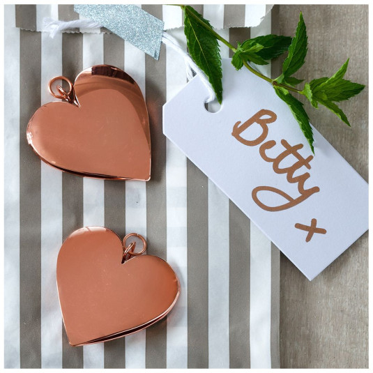 Καρδιές (Σετ/2) Ροζ Χρυσός 5εκ.