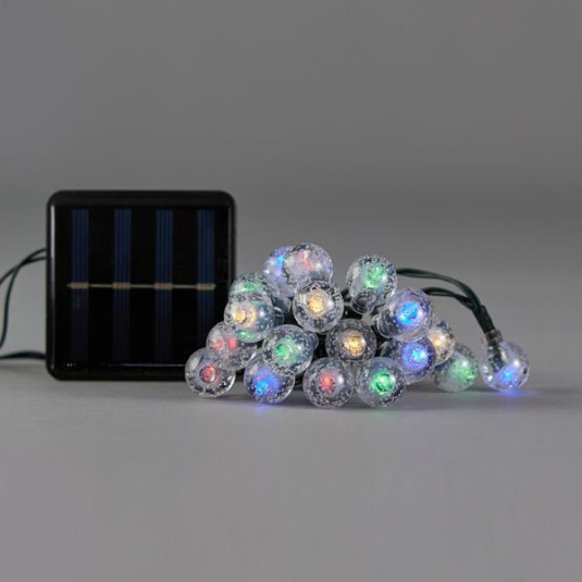 ΣΕΙΡΑ, 80 LED 5mm, ΑΚΡΥΛΙΚΕΣ ΜΠΑΛΕΣ 1.8cm, ΗΛΙΑΚΟ ΣΥΛΛΕΚΤΗ ΜΕ ΑΙΣΘΗΤΗΡΑ ΦΩΤΟΣ, 8 ΠΡΟΓΡΑΜΜΑΤΑ, ΠΡΑΣΙΝΟ PVC ΚΑΛΩΔΙΟ, ΧΡΩΜΑΤΙΣΤΟ LED ANA 10cm, ΠΡΟΕΚΤΑΣΗ ΠΑΡΟΧΗΣ 1m, IP44 - 3 ΤΕΜ