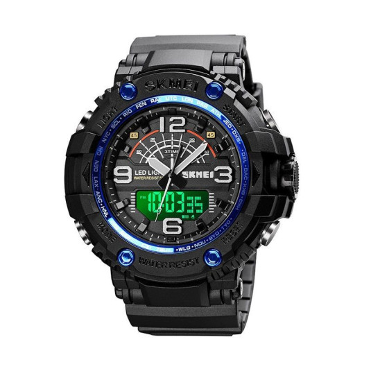 Ψηφιακό/αναλογικό ρολόι χειρός - Skmei - 1617 - Black/Blue