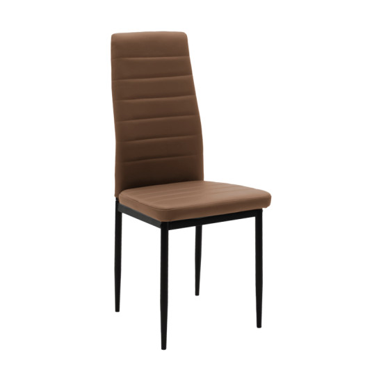 Καρέκλα Parker  PU καφέ-μαύρο πόδι 42x48x98εκ - 4 ΤΕΜ