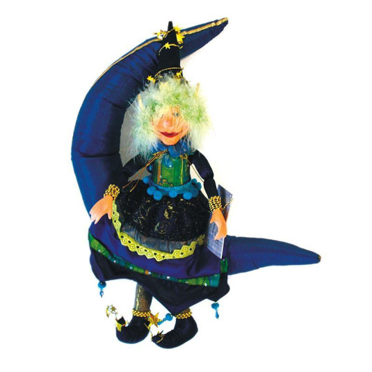 Κούκλα Halloween "μάγισσα στο φεγγάρι" 45εκ.