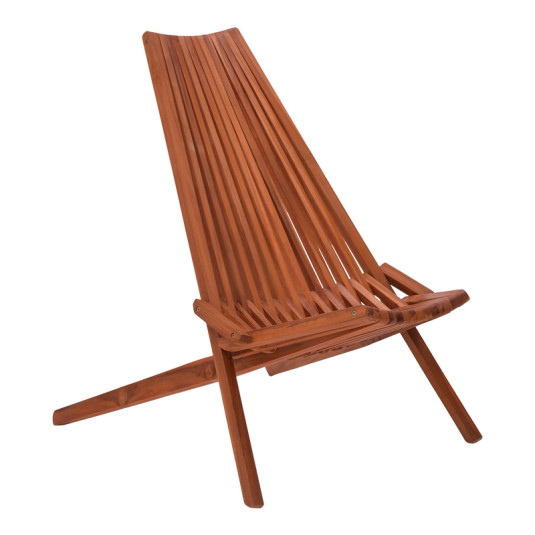 Πολυθρόνα Phoenox  πτυσσόμενη φυσικό teak ξύλο 65x90x87εκ