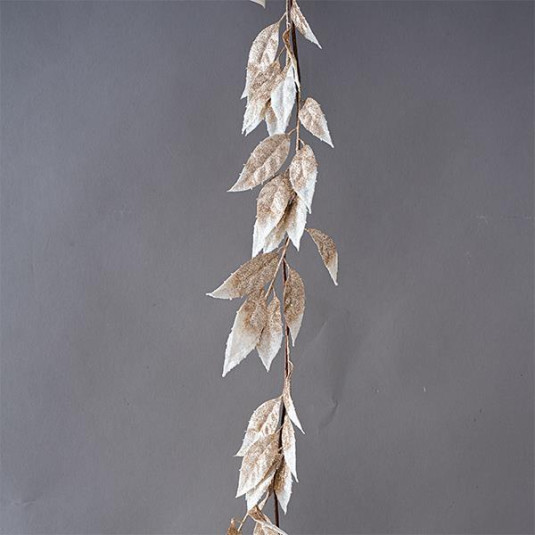 ΚΛΑΔΑ, ΜΕ ΣΑΜΠΑΝΙ-ΛΕΥΚΑ ΦΥΛΛΑ, ΜΕ GLITTER, 180cm - 2 ΤΕΜ