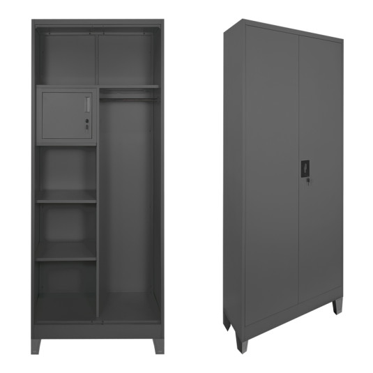 Μεταλλική ντουλάπα Zogi  με χώρισμα ανθρακί 70x40x190εκ